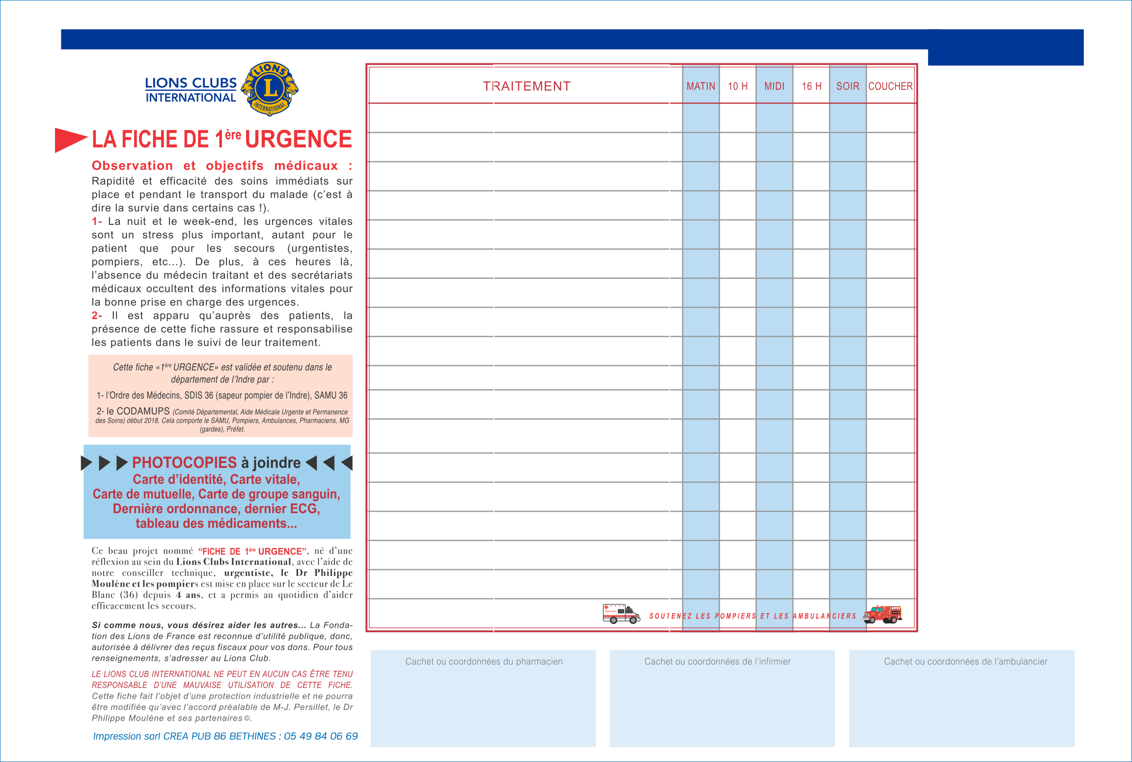 Fiche de 10ère urgence - SDIS 10 Fiche de 10ère urgence - SDIS 10